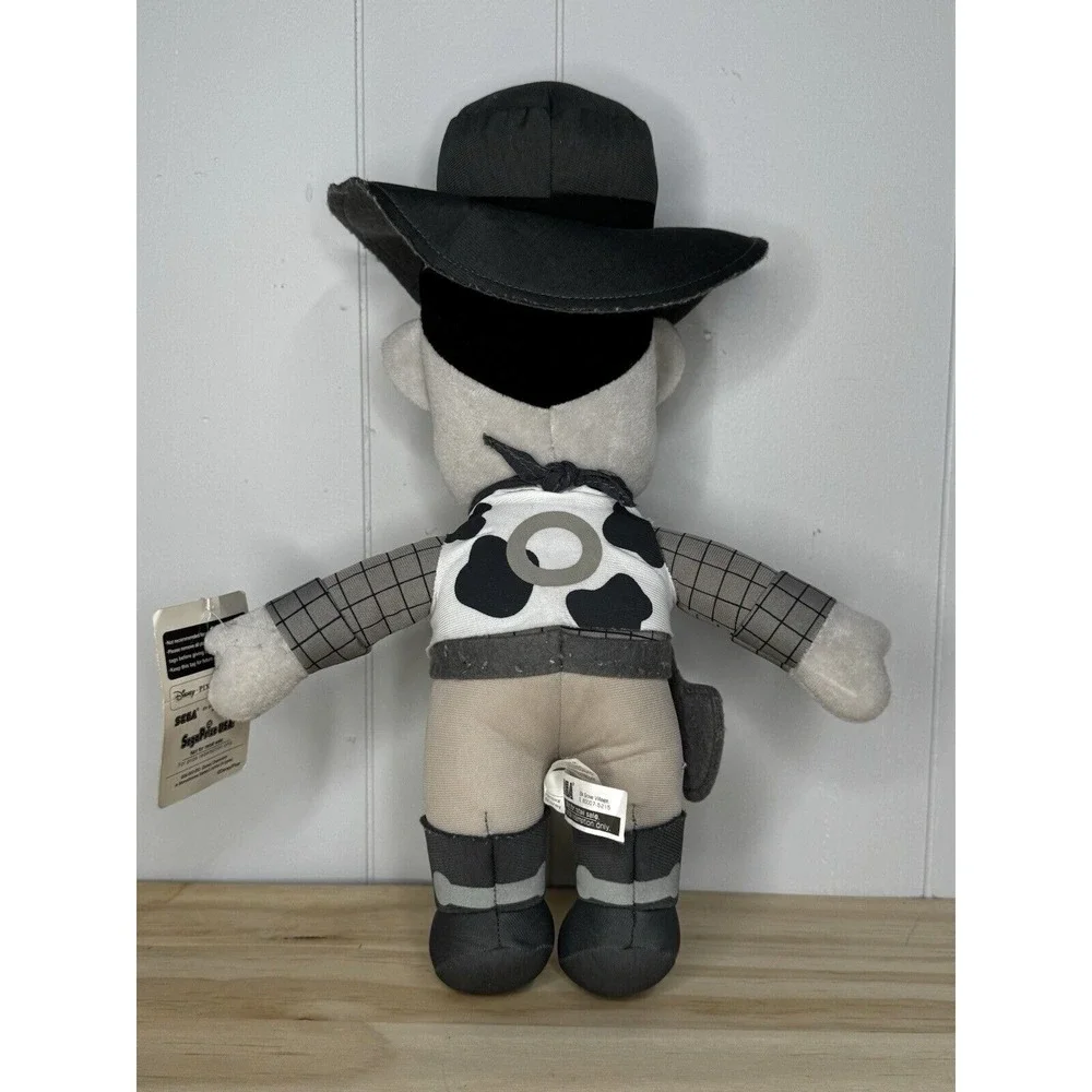 Disney Toy Story Plush Monochrome WOODY 14" Cowboy Sega Series 3 Black White - Picture 4 of 15